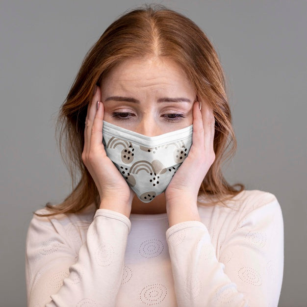 Woman With Medical Mask Concept Mock-Up Psd