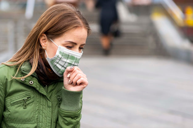 Woman With Medical Mask Concept Mock-Up Psd