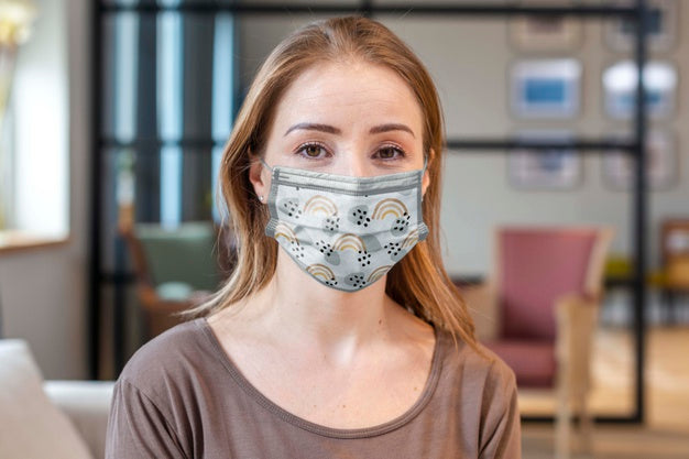 Woman With Medical Mask Concept Mock-Up Psd