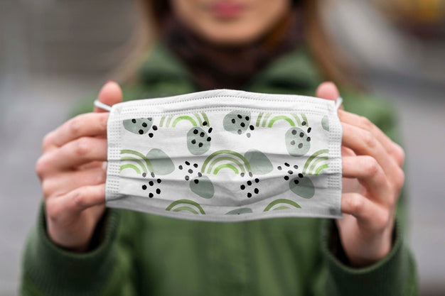 Woman With Medical Mask Concept Mock-Up Psd
