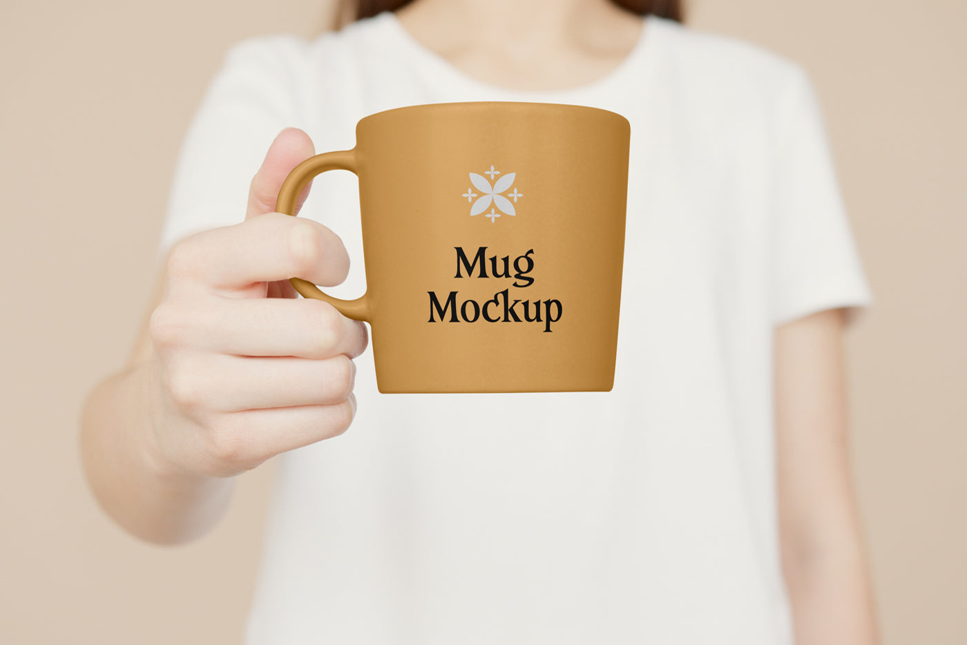 Women Holding Big Mug Mockup
