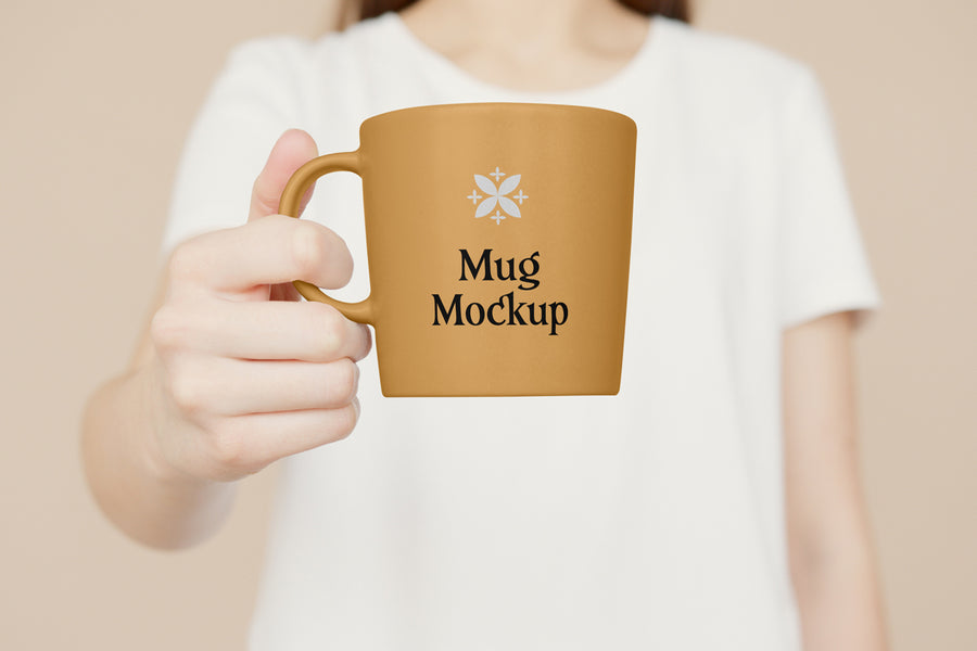 Women Holding Big Mug Mockup