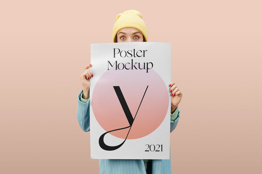 Women Holding Poster Mockup