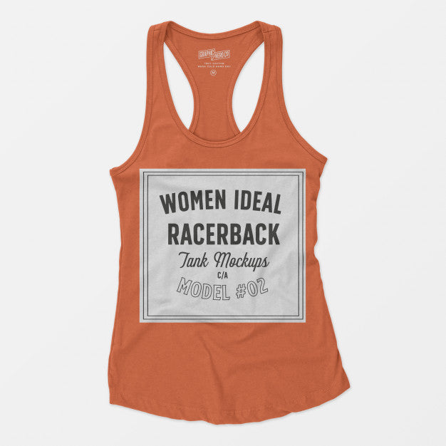 Women Ideal Racerback Tank Mockup 02 Psd