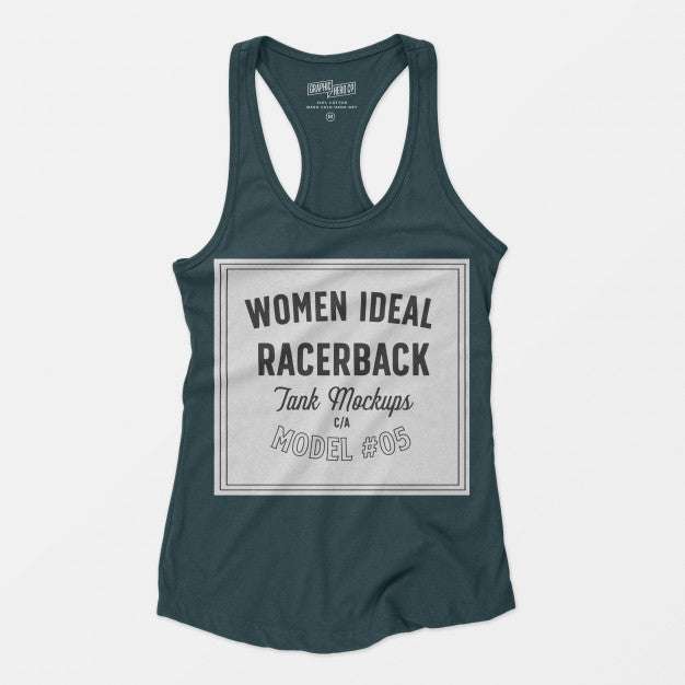Women Ideal Racerback Tank Mockup Psd