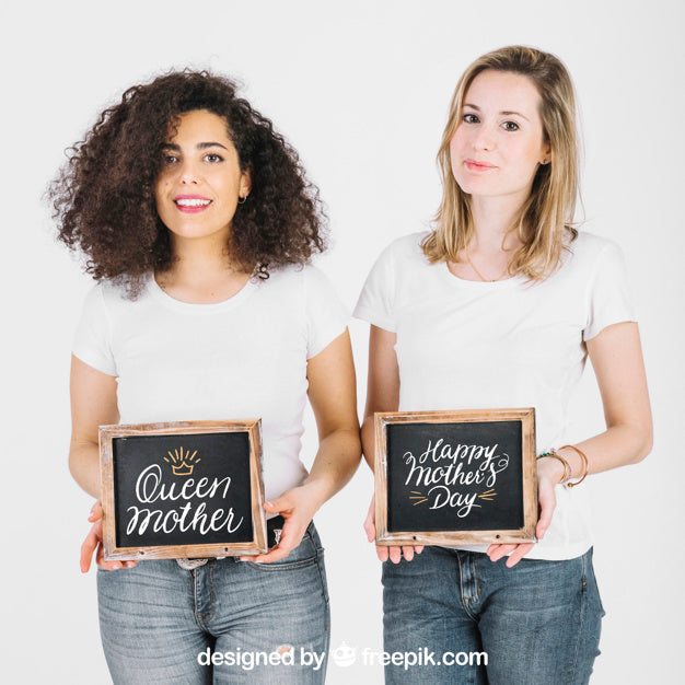 Women Showing Slate Psd