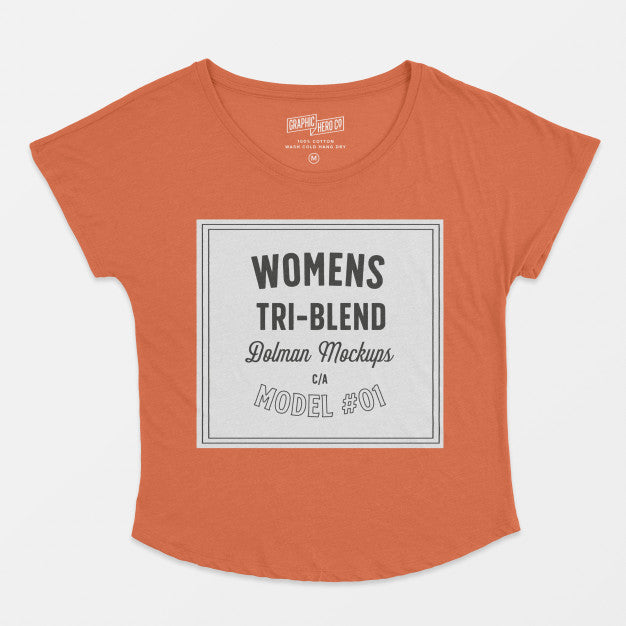 Women Triblend Dolman Mockup Psd