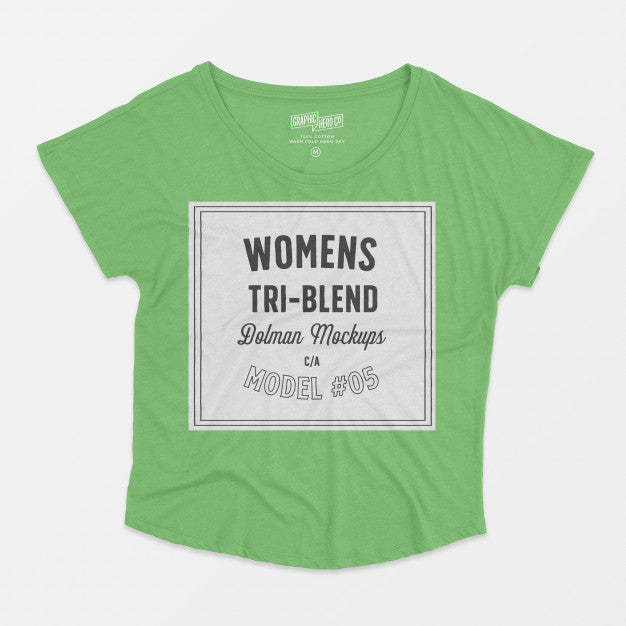 Women Triblend Dolman Mockup Psd