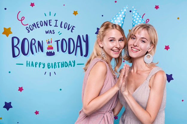 Womens At Birthday Party With Mock-Up Psd