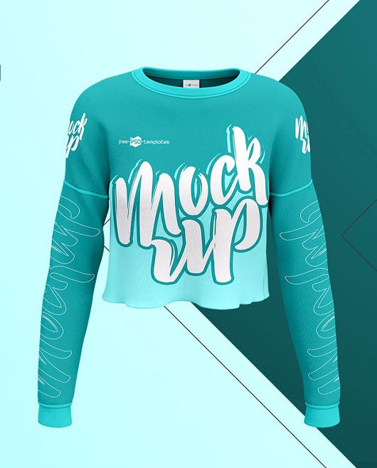 Women’S Cropped Crew Fleece Mockups