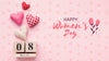 Womens Day Date Tag On Table Psd