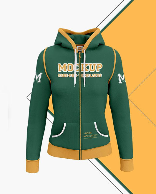 Womens Full-Zip Hoodie Mockup Set