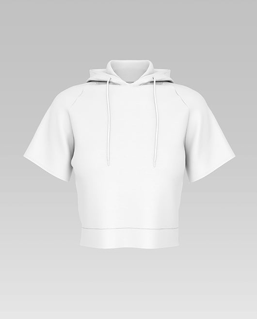 Women’S Short Sleeve Crop Hoodie Mockup