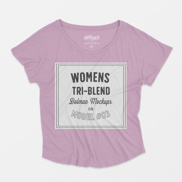 Womens Tri-Blend Dolman Mockup 03 Psd