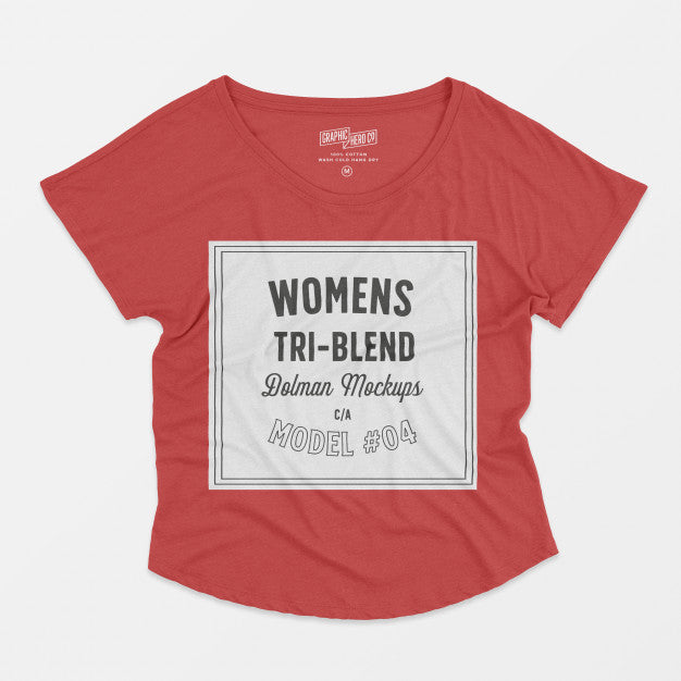 Womens Tri-Blend Dolman Mockup 04 Psd