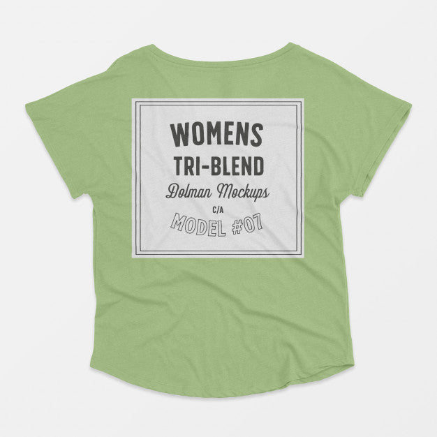 Womens Triblend Dolman Mockup Psd