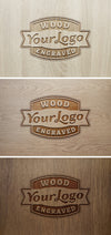 Wood Engraved Logo Mockup #2