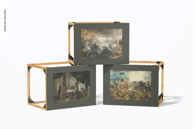 Wood Exhibition Boxes Mockup Psd