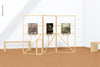 Wood Gallery Exhibition Display Mockup, Perspective Psd