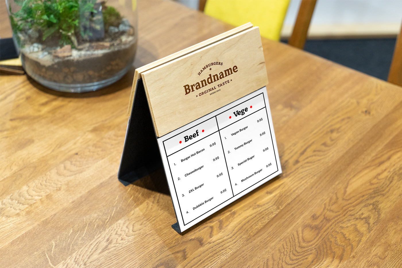 Wood Menu Psd Mockup