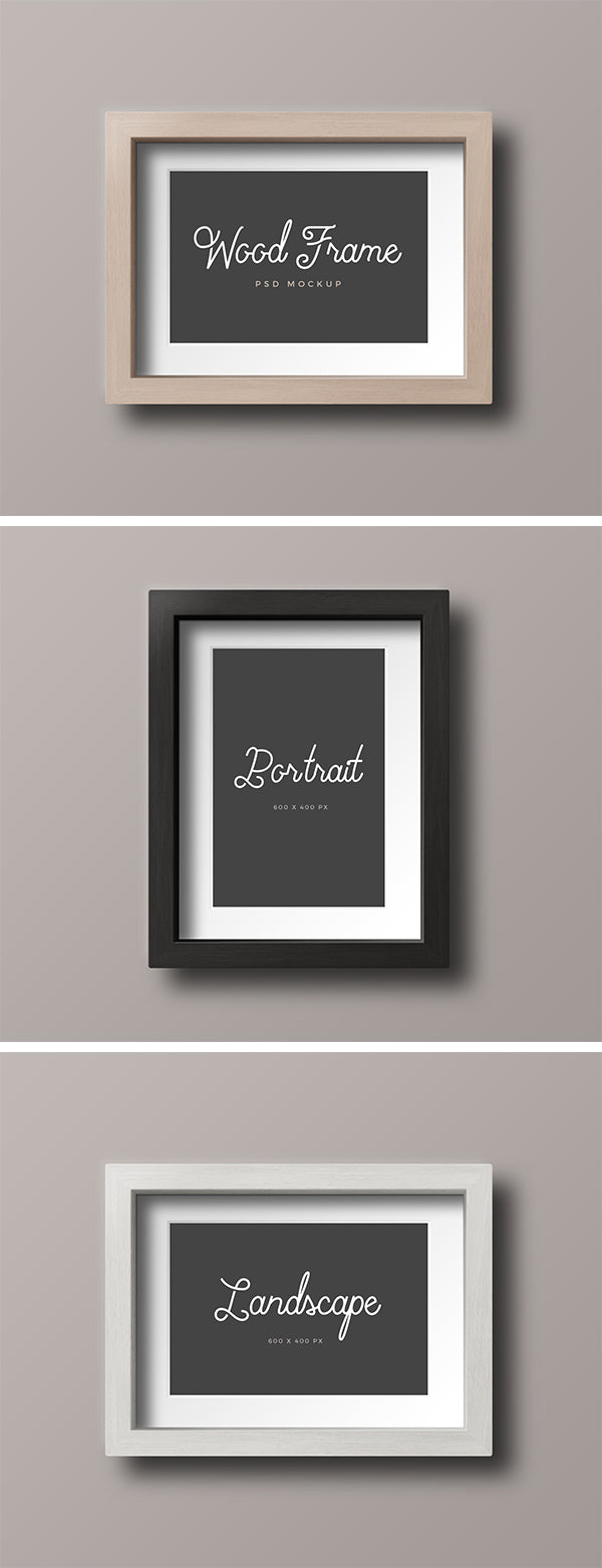 Wood Photo Frame Mockup