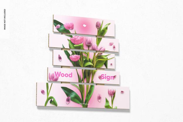 Wood Sign Mockup Psd