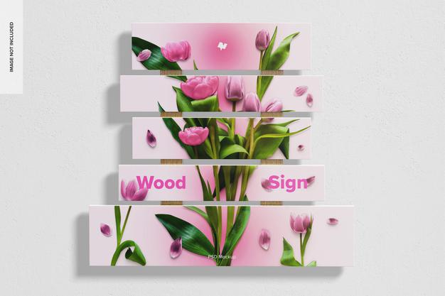 Wood Sign Mockup Psd
