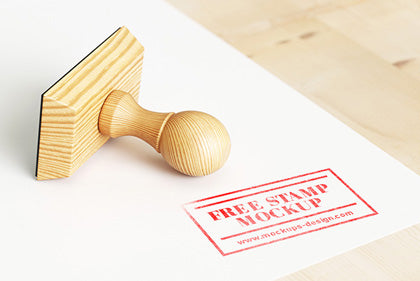 Wood Stamp Mockup