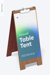 Wood Table Tent With Clip Mockup Psd