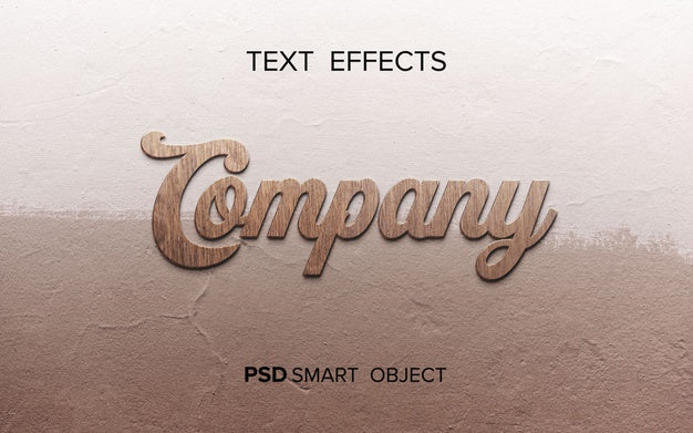 Wood Text Effect Mock-Up Psd