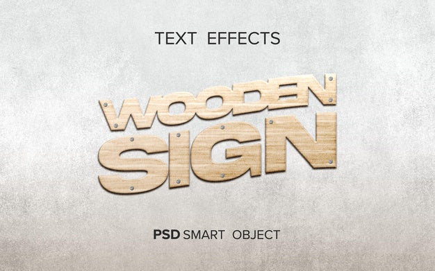 Wood Text Effect Mock-Up Psd