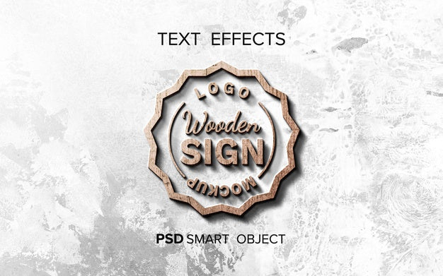 Wood Text Effect Mock-Up Psd