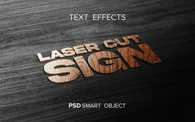 Wood Text Effect Mock-Up Psd