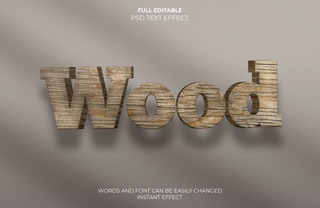 Wood Text Effect Psd