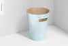 Wood Trash Can Mockup, Perspective View Psd