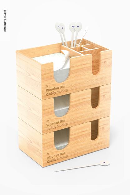 Wooden Bar Caddies Mockup Psd