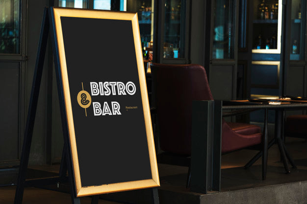 Wooden Bar Tripod Sign Psd