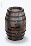 Wooden Barrel Mockup Psd