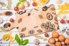 Wooden Board Mockup With Healthy Food Concept Psd