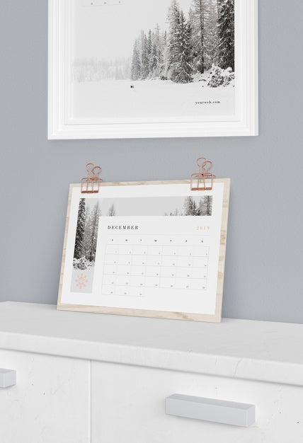 Wooden Board Support For Calendar Psd