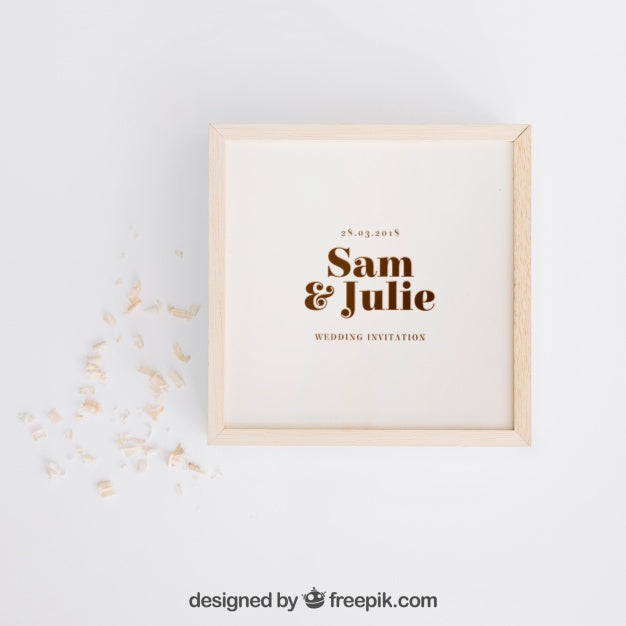 Wooden Box Mockup For Wedding Psd