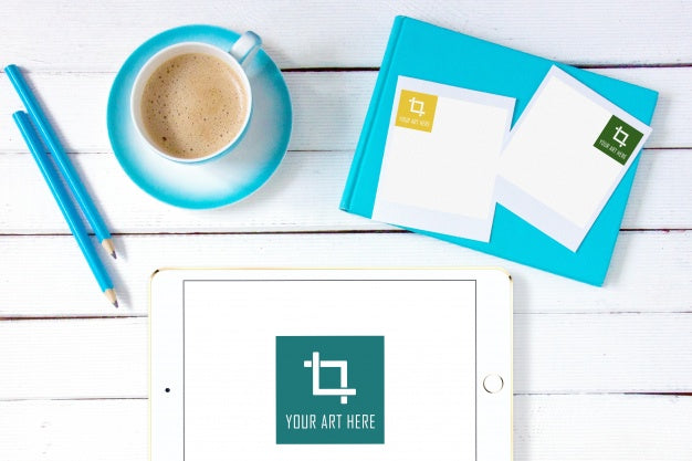 Wooden Desktop Mock Up Psd