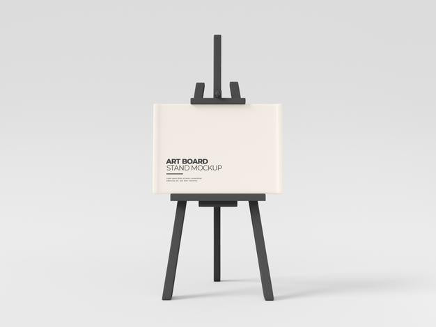 Wooden Easels Art Canvas Mockup Psd