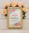 Wooden Frame And Floral Ornaments Mock Up Psd