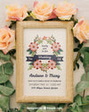 Wooden Frame And Flowers With Leaves Psd