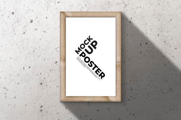 Wooden Frame For Poster Mockup Psd