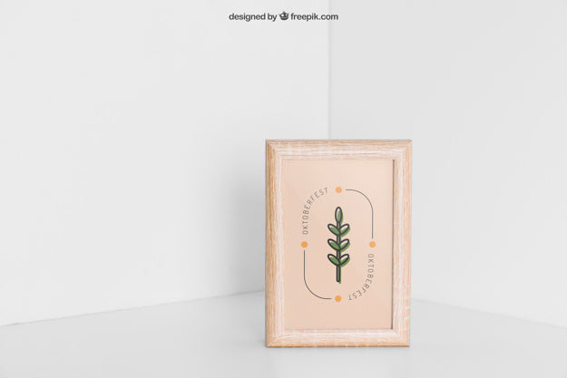Wooden Frame In Corner Psd