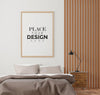 Wooden Frame Mockup Interior In A Bed Room Psd