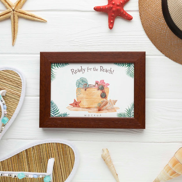 Wooden Frame On White Background Psd