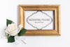 Wooden Frame Wedding Invitation With Rose Psd